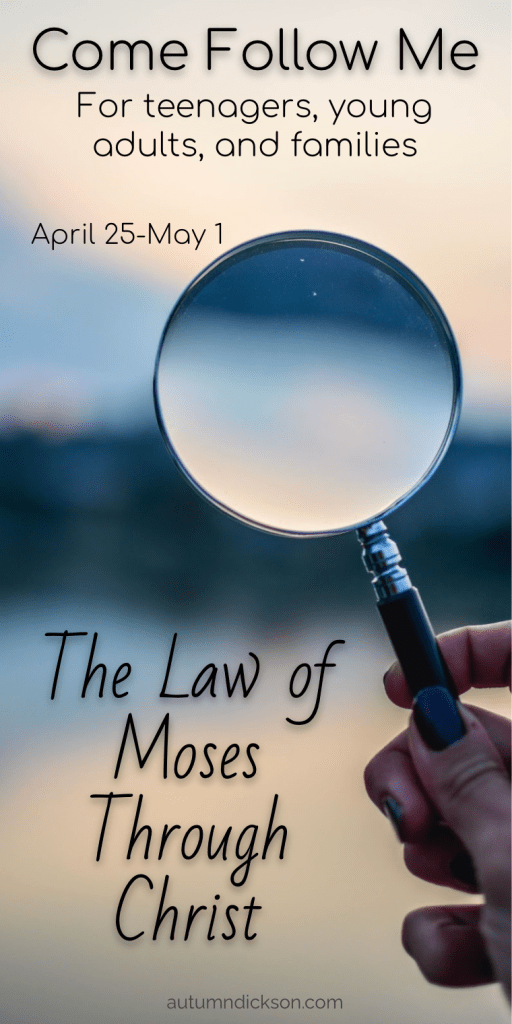 Pinnable image of magnifying glass to represent seeing the Law of Moses through the perspective of Christ