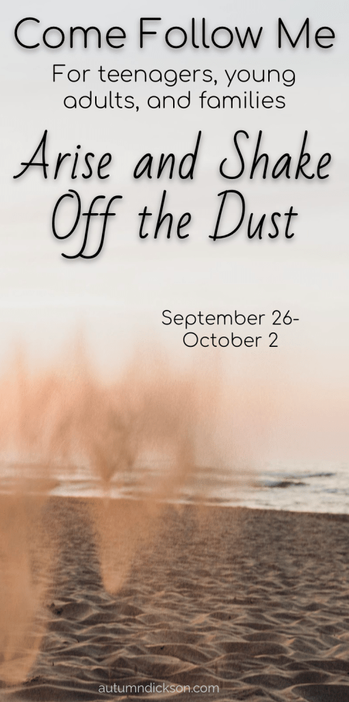 Pinnable image of sand  in the air, Arise and Shake off the dust
