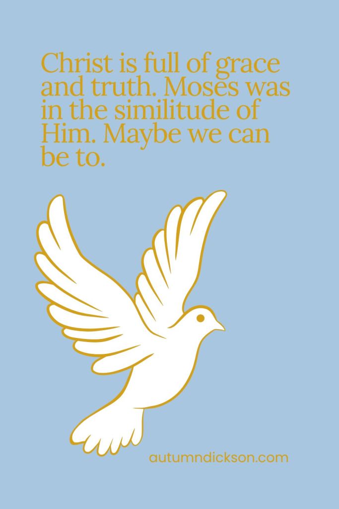 Moses was in the similitude of Christ, full of grace and truth. We can do likewise.