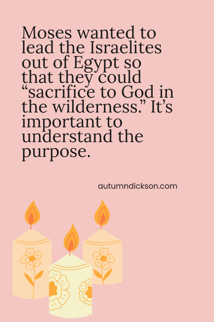 The Lord specifically freed the Israelites so they could go and sacrifice in the wilderness.