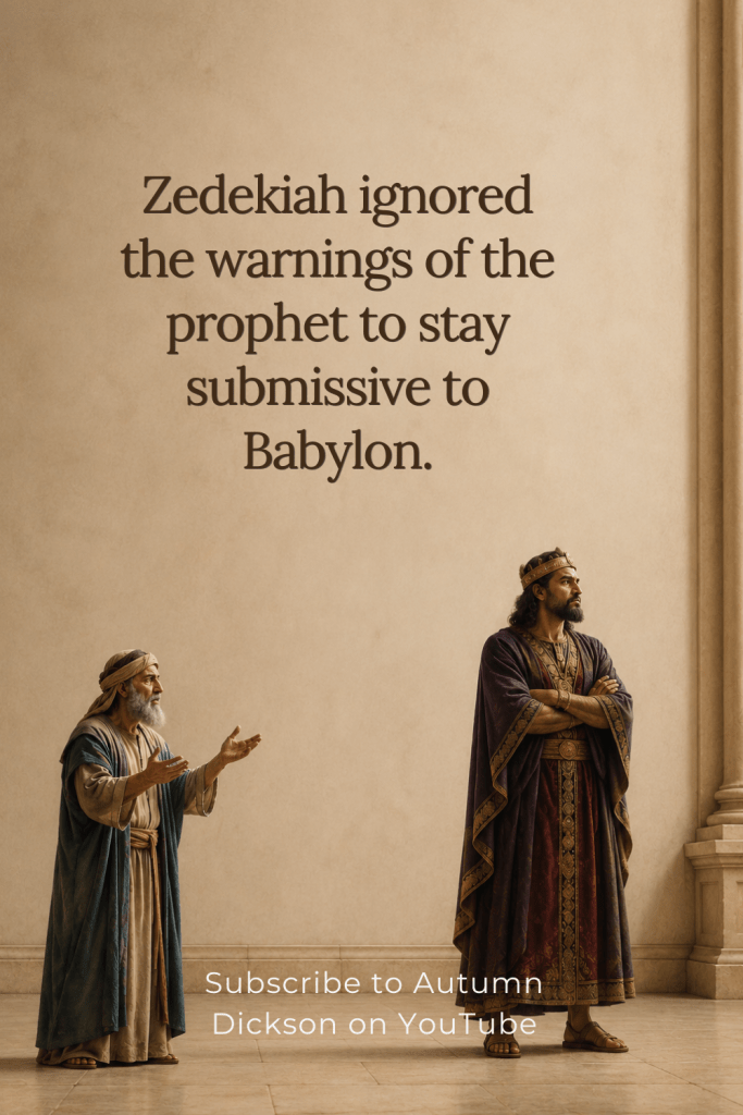 The Israelites were meant to be experiencing consequences, but Zedekiah couldn't bring himself to accept it.